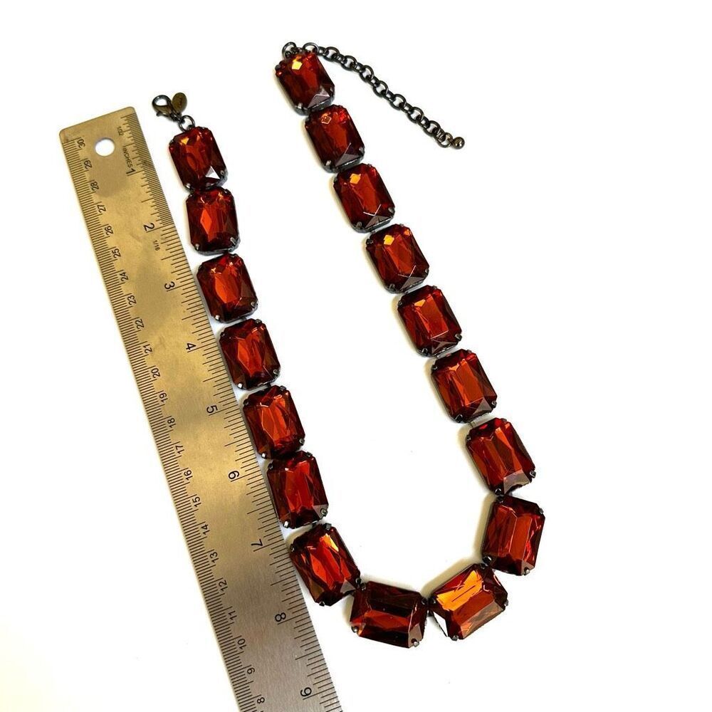 Joan Rivers  Large Amber Lucite Chunky Necklace - Picture 5 of 9